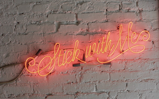 stick with me neon sign